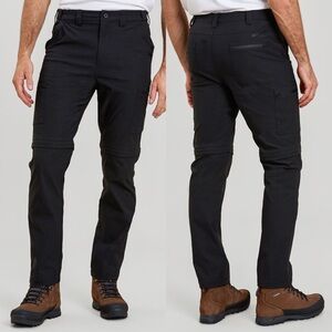 Mountain Wearhouse Trek Stretch‎ Zip Off Convertible Pants Black Size 38 Hiking